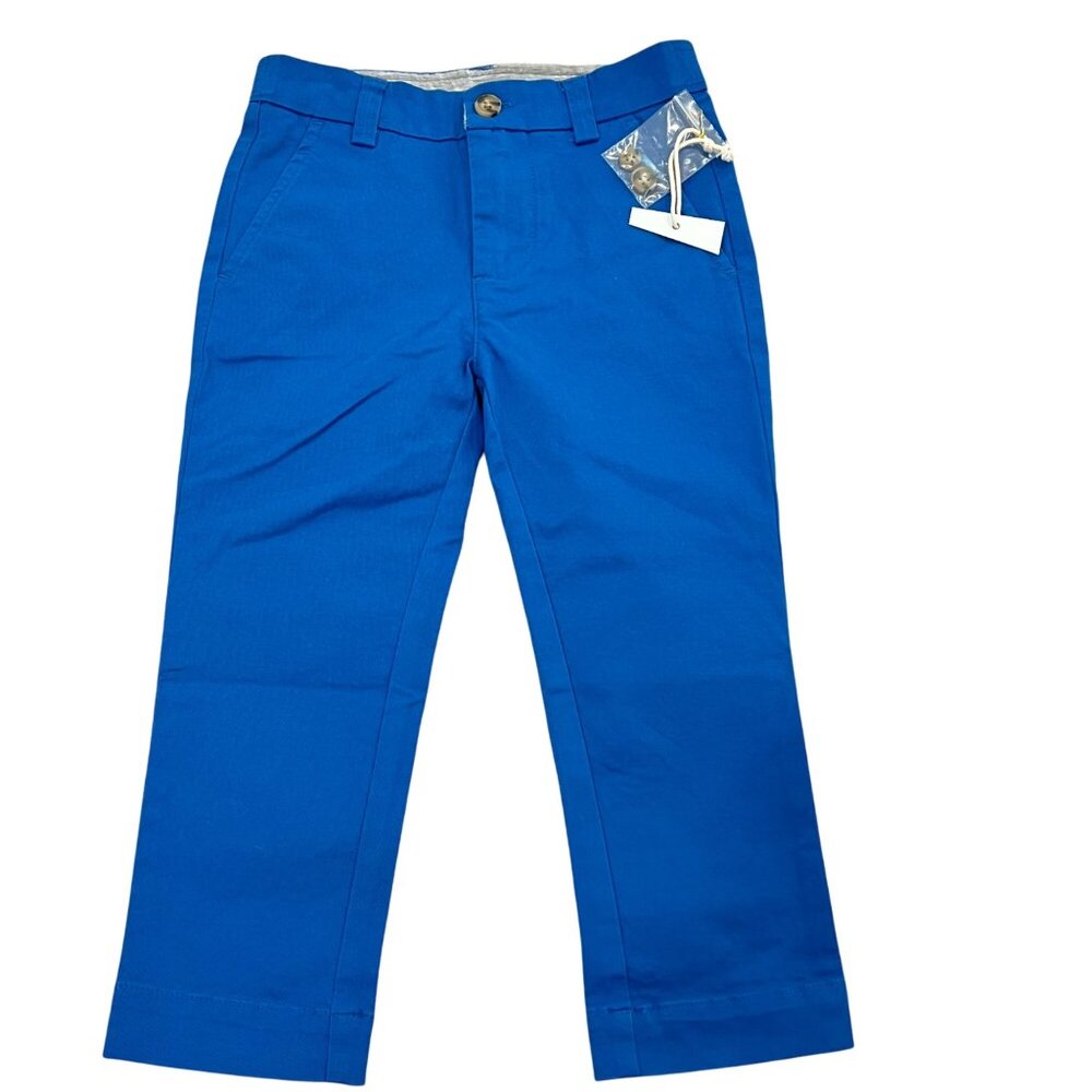 Nantucket Boys Classic Blue Chino Pants Cotton Blend Flat Front NWT